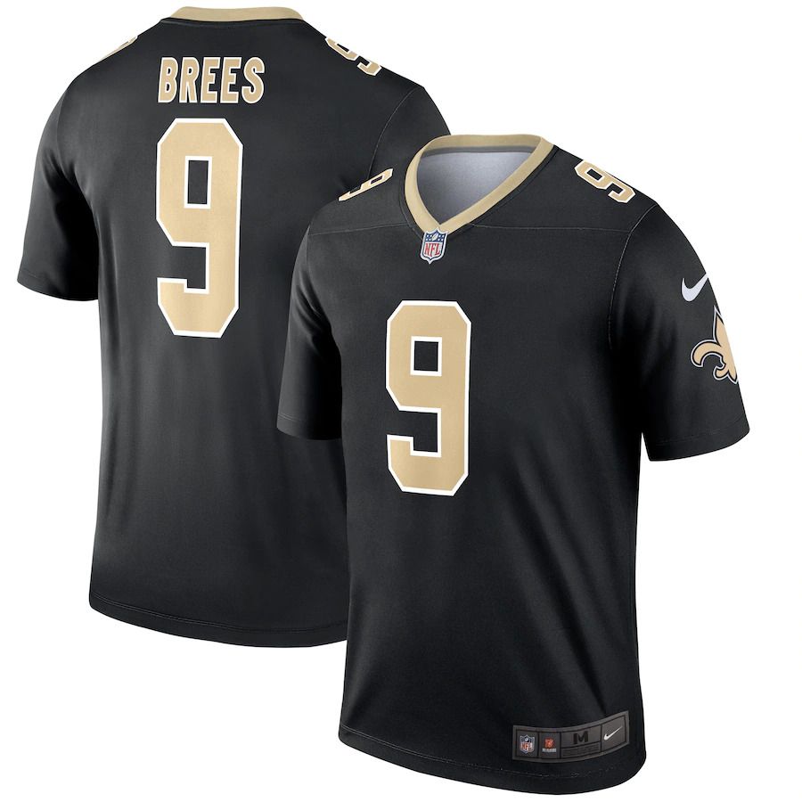 Men New Orleans Saints #9 Drew Brees Nike Black Legend NFL Jersey